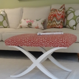 Century Bench in Scalamandre fabric, pillow fabrics from (get back to you)