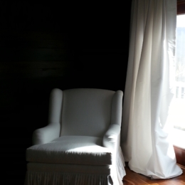 Chair from Century, Custom draperies, fabric Kravet