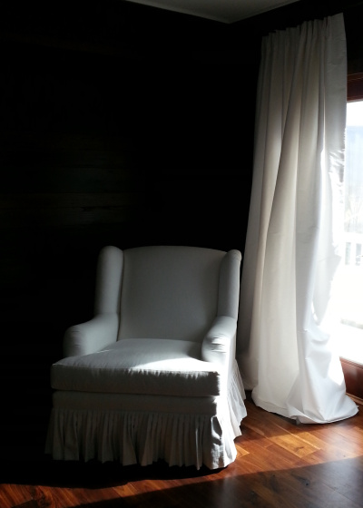 Chair from Century, Custom draperies, fabric Kravet
